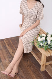 [Ness] NO.128 Little Orange Retro Shirt Dress tahun 1980-an